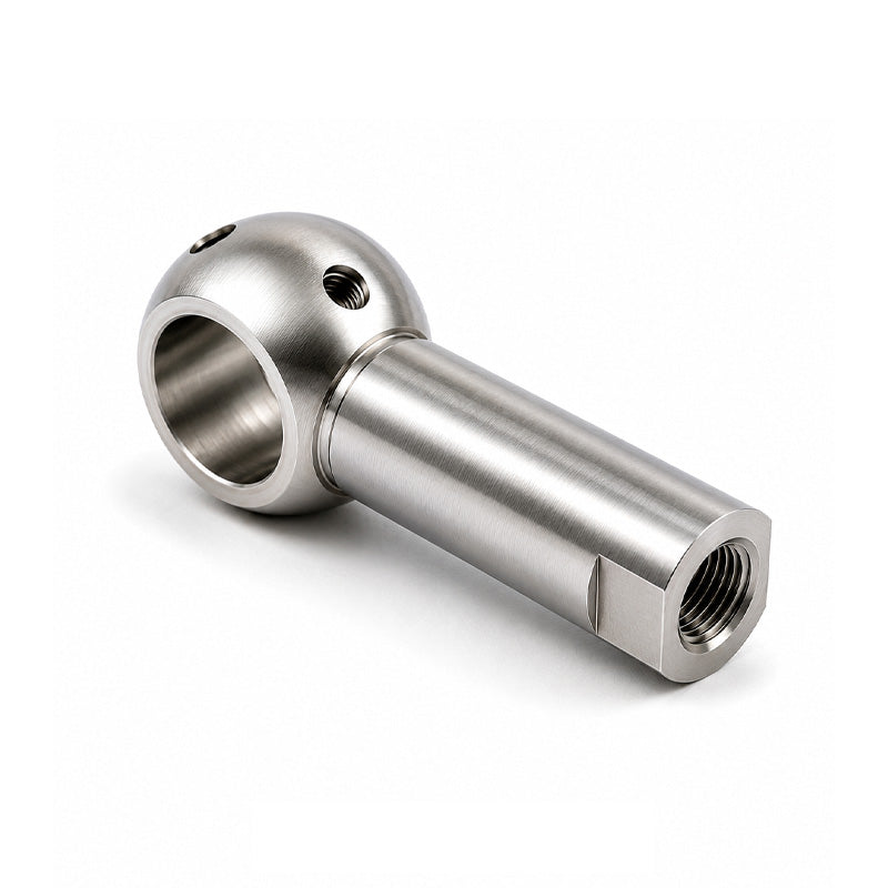 Chiavette B19SS Left Hand Stainless Steel Ball Socket with Internal Snap Ring and Holes for Safety Clip 19mm Ball Diameter M14x1.5 Thread - Allow 2-3 Days
