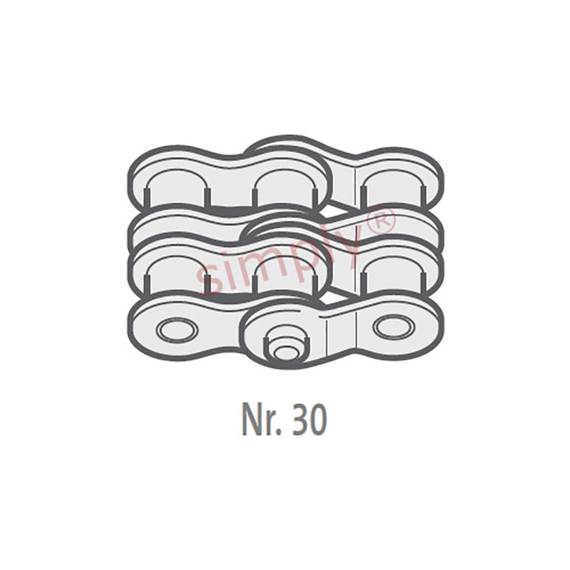 Renold SD 50-2-NO30 ANSI / AS Duplex Chain Double Cranked Link 5/8 inch Pitch