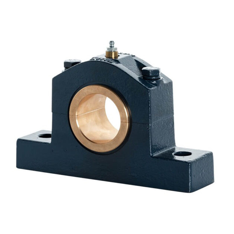 Major Brand DIN505-55M Medium Duty Metric Split Cast Iron Two Bolt Pillow / Plummer Block Housing with 55mm Bore Gunmetal Bush Insert - Allow 3-4 Weeks