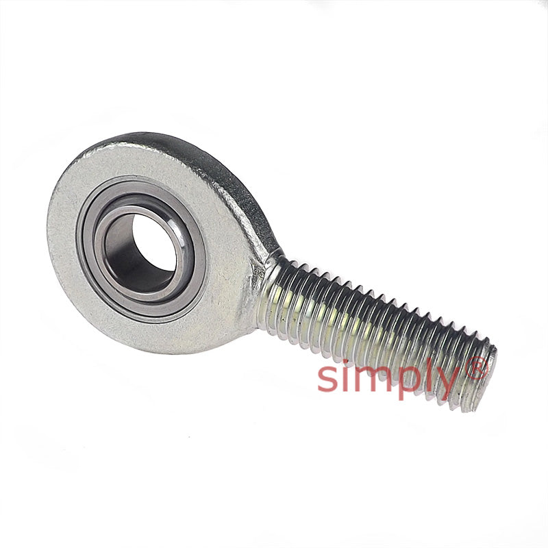 Fluro EAL8D Left Hand Zinc Plated Steel / Steel Maintenance Free Male Plain Rod End M8 Thread