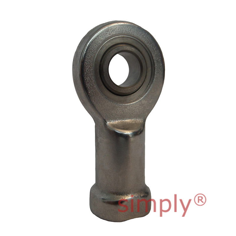 Fluro EIL17DNIRO Left Hand Stainless Steel / PTFE Lined Maintenance Free Female Plain Rod End M16 Thread