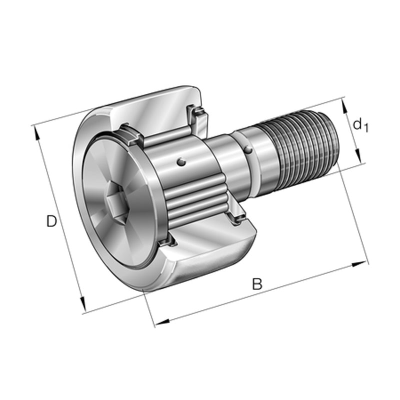 INA KRVE47-PP Stud Type Track Roller 24x47x66mm - Allow 1-2 Days - Contact Us For Faster Delivery