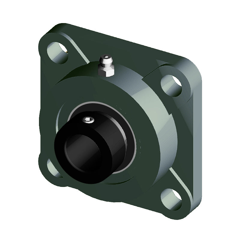 NTN M-UELF208-108D1 Imperial Four Bolt Square Cast Iron Flange Housing with 1-1/2 inch Bore Eccentric Collar Insert - Allow 2-3 Days