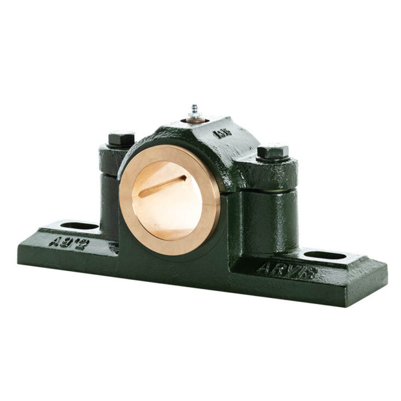Major Brand SX55M Metric Split Cast Iron Two Bolt Pillow / Plummer Block Housing with 55mm Bore Gunmetal Bush Insert - Allow 3-4 Weeks