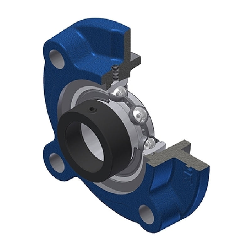 SNR ESFC209N Metric Four Bolt Cast Iron Round Flanged Housing with 45mm Eccentric Collar Insert - Allow 2-3 Days
