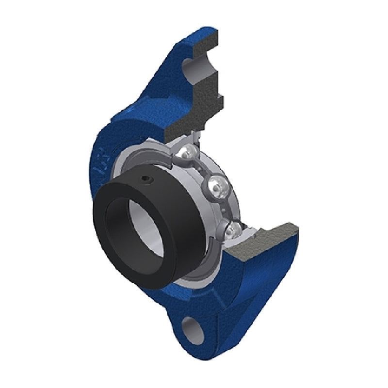 SNR ESFLZ205 Metric Two Bolt Cast Iron Oval Housing with 25mm Bore Eccentric Collar Insert - Allow 2-3 Days