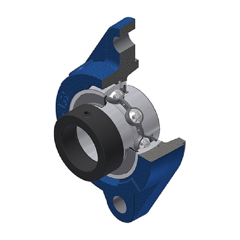 SNR EXFLZ201 Metric Two Bolt Cast Iron Oval Housing with 12mm Bore Eccentric Collar Insert - Allow 2-3 Days