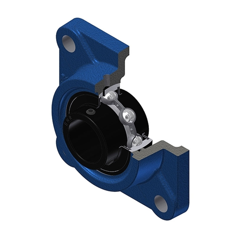SNR UCF208T20 Metric Four Bolt Square Cast Iron Flange Housing with 40mm Bore Insert Wide Temperature Version - Allow 2-3 Days