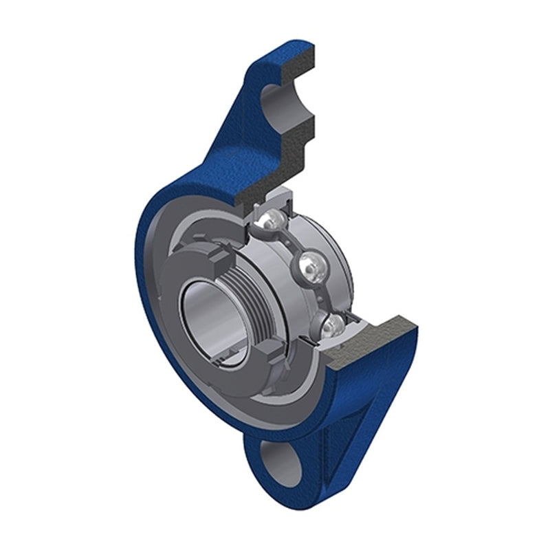 SNR UKFL206HN Metric Two Bolt Cast Iron Oval Housing Insert and Adaptor Sleeve Fits 25mm Shaft - Allow 2-3 Days