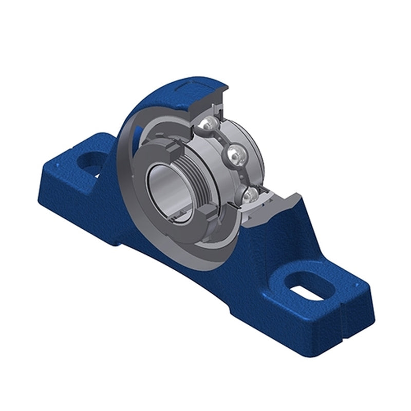 SNR UKPE205HN Metric Cast Iron Two Bolt Pillow / Plummer Block Housing Insert and Adaptor Fits 12mm Shaft - Allow 2-3 Days