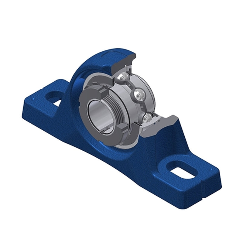 SNR UKPLE206H Metric Cast Iron Two Bolt Pillow / Plummer Block Housing Insert and Adaptor Sleeve Fits 25mm Shaft - Allow 2-3 Days