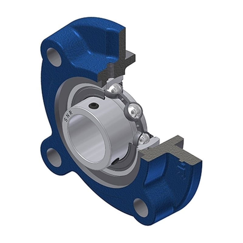 SNR USFC210N Metric Four Bolt Cast Iron Round Flanged Housing with 50mm Insert - Allow 2-3 Days