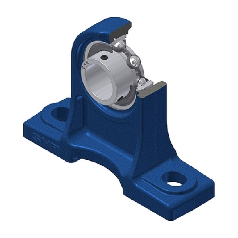 SNR USPH207 Metric Cast Iron High Centre Height Two Bolt Pillow / Plummer Block Housing with 35mm Bore Insert - Allow 2-3 Days