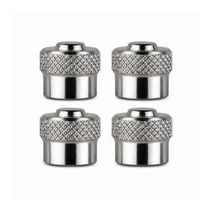 Pack of 4 Metal Domed Valve Caps For Schrader Type Valves