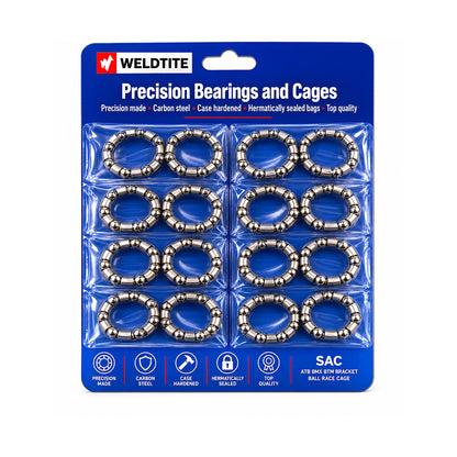 5/16 inch ATB/BMX Bottom Bracket Case Hardened Ball Bearings in Cages (10 pairs)