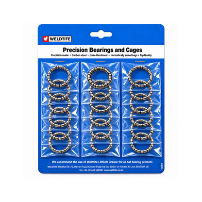3/16 inch Front Hub Case Hardened Ball Bearings in Cage Retainers (20 pairs)