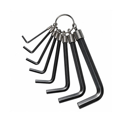 Set of 8 Hexagonal Key Ring Wrenches In a Range of Popular Bicycle Sizes