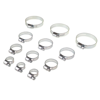 12 Piece Assorted Worm Drive Hose Clip / Clamp Set Carded (Domestic Quality)