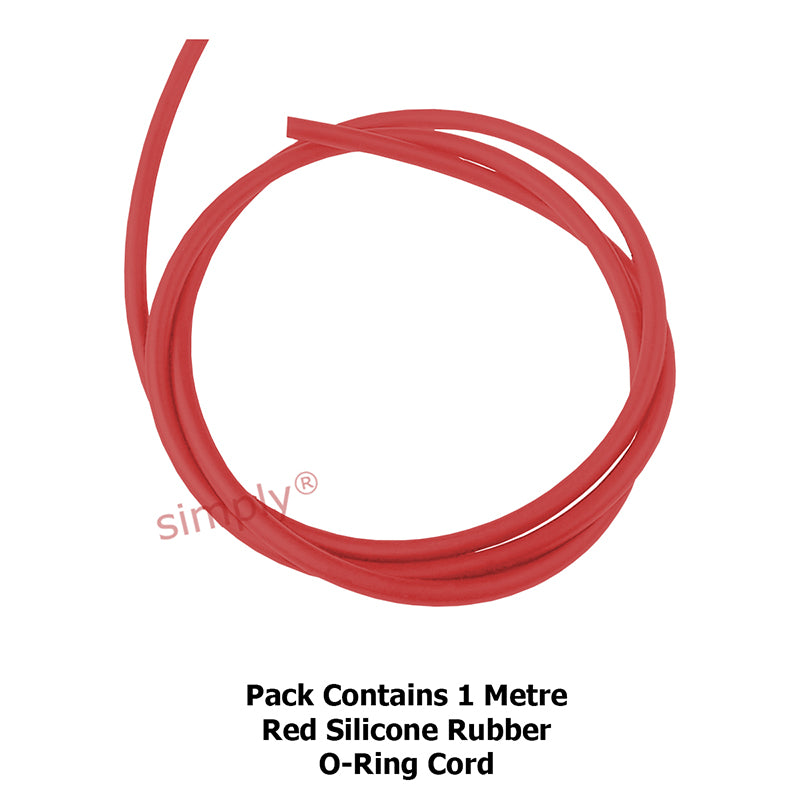 8mm Section RED SILICONE 60 Shore O-Ring Cord - Per Metre