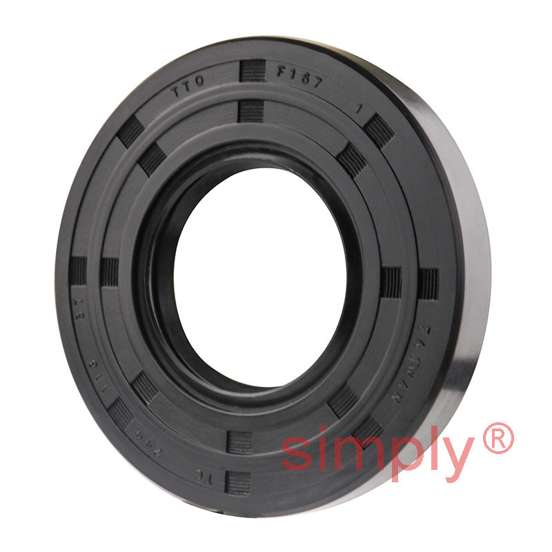 1.18x2.43x0.37 inch Nitrile Rubber Double Lip Rotary Shaft Oil Seal with Garter Spring R23 / TC Style