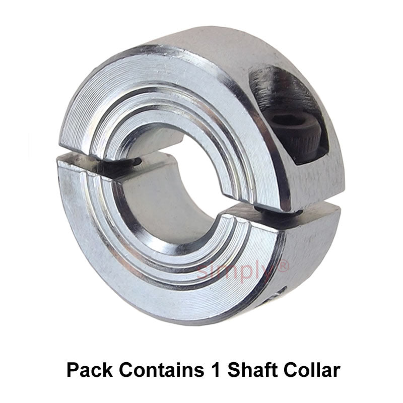 CADB14Z Zinc Plated En8 Steel Double Split Shaft Collar 14x30x11mm with Clamp Bolt