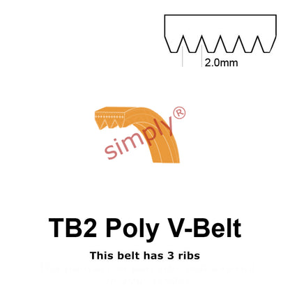 TB2-510 Megadyne Megarib Polyurethane Poly V-Belt 510mm/20.1 inch Length - 3 Ribs