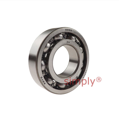 Koyo 6206JC4 Open Deep Groove Ball Bearing with Steel Cage 30x62x16mm