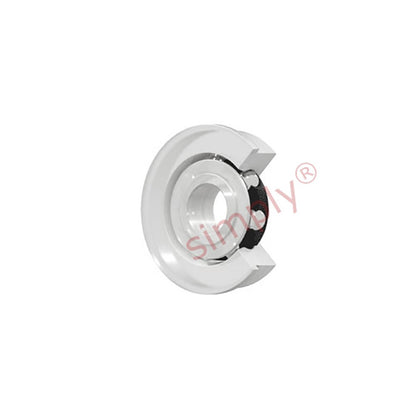 xiros xirodur BB608FB18010ESCC Polymer Ball Bearing with PA Cage and Stainless Steel Balls with Flange and Double Sided Cover Plate 8x28x7mm