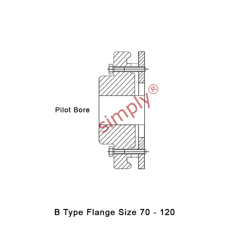 Major Branded F70B-MB Drive Coupling Pilot Bore Max Bore 50mm