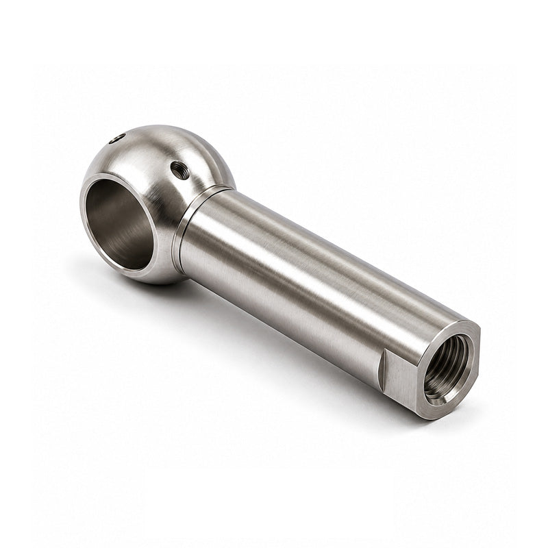 Chiavette BL16SS Right Hand Stainless Steel Long Ball Socket with Internal Snap Ring and Holes for Safety Clip 16mm Ball Diameter M10 Thread - Allow 2-3 Days