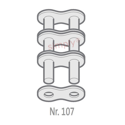Renold Synergy 35-3-NO107 ANSI / AS Triplex Chain Outer Link To Be Riveted 3/8 inch Pitch
