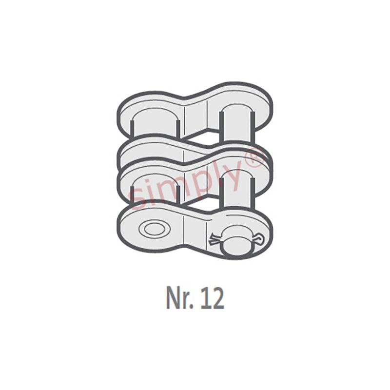 Renold SD 100-2-NO12 ANSI / AS Duplex Chain Single Cranked Cottered Link 1-1/4 inch Pitch