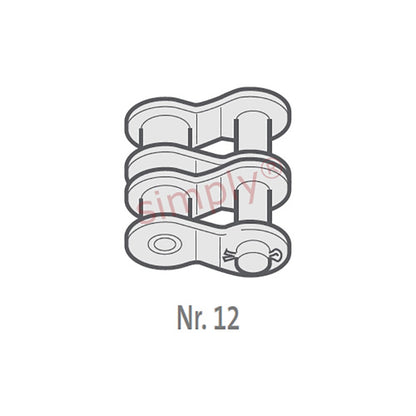 Renold Synergy 100-2-NO12 ANSI / AS Duplex Chain Single Cranked Cottered Link 1-1/4 inch Pitch