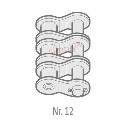 Renold Blue Box 08B-3-NO12 BS Triplex Chain Single Cranked Cottered Link 1/2 inch Pitch