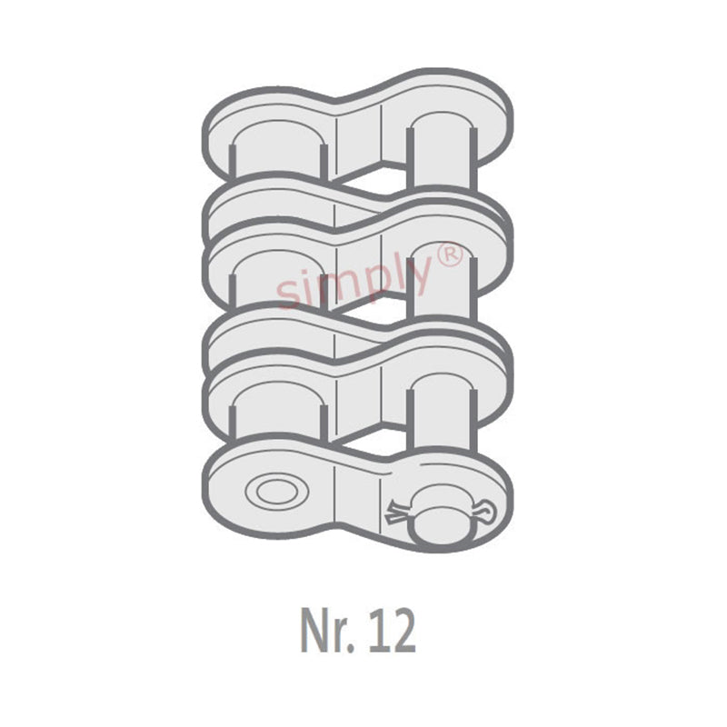 Renold Blue Box 08B-3-NO12 BS Triplex Chain Single Cranked Cottered Link 1/2 inch Pitch