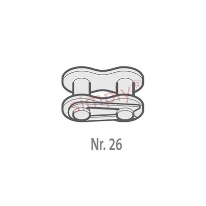Renold SYNO 20B-1-NO26 BS Simplex Chain Connecting Link With Spring Clip 1-1/4 inch Pitch