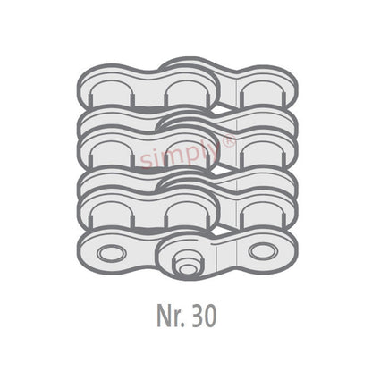 Renold Blue Box 08B-3-NO30 BS Triplex Chain Double Cranked Link 1/2 inch Pitch