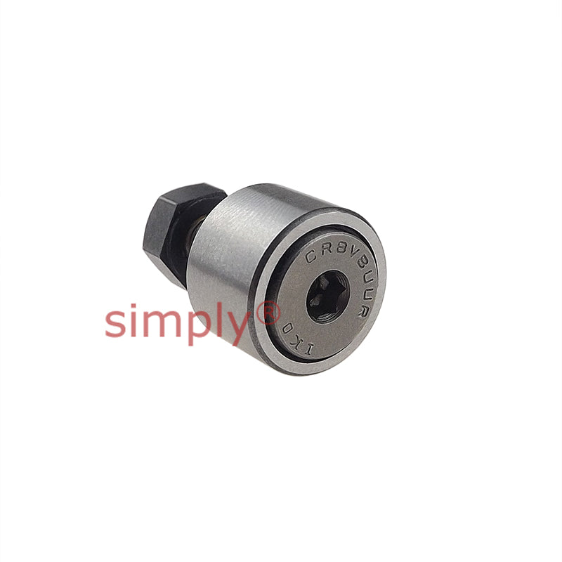 IKO CR8-VBUUR Imperial Hex Head Full Complement Lip Sealed Crowned Cam Follower 1/2x3/8 inch 10-32 UNF
