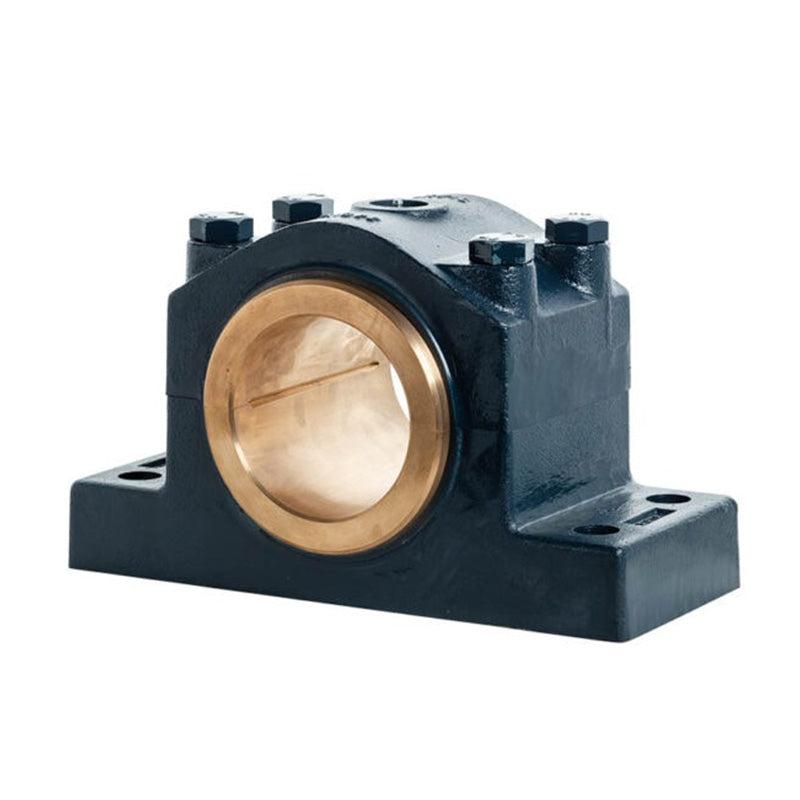 Major Brand DIN506-90M Heavy Duty Metric Split Cast Iron Four Bolt Pillow / Plummer Block Housing with 90mm Bore Gunmetal Bush Insert - Allow 3-4 Weeks