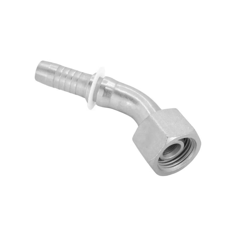 FLEXEQUIP/VOSS 2 inch BSP Female Two Piece Hose Fitting with O-Ring 45 Degree Angle 60 Degree Cone and 27mm Crimp Nut - Allow 2-3 Days