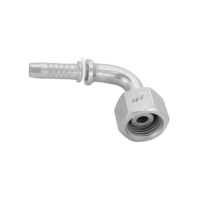 FLEXEQUIP/VOSS 1 inch BSP Female Two Piece Hose Fitting with 90 Degree Angle and 27mm Crimp Nut - Allow 2-3 Days