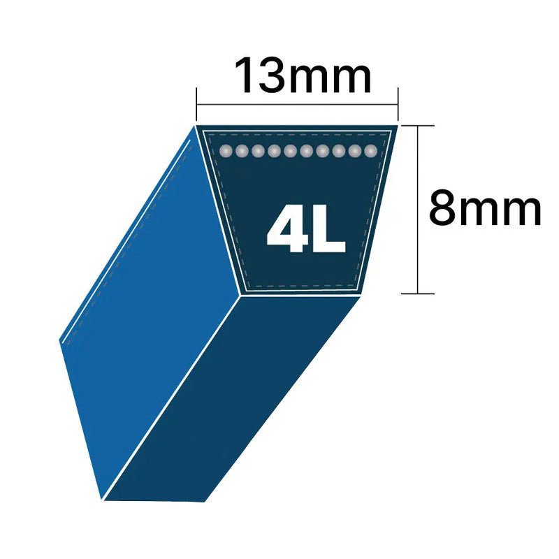 DRY-4L500K 4L Section 13x8mm Blue Cotton Dry Cover Kevlar Re-inforced Mower Wrapped V-Belt