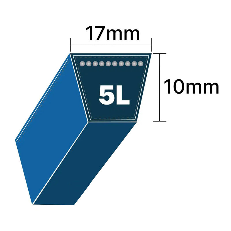DRY-5L490K 5L Section 17x10mm Blue Cotton Dry Cover Kevlar Re-inforced Mower Wrapped V-Belt