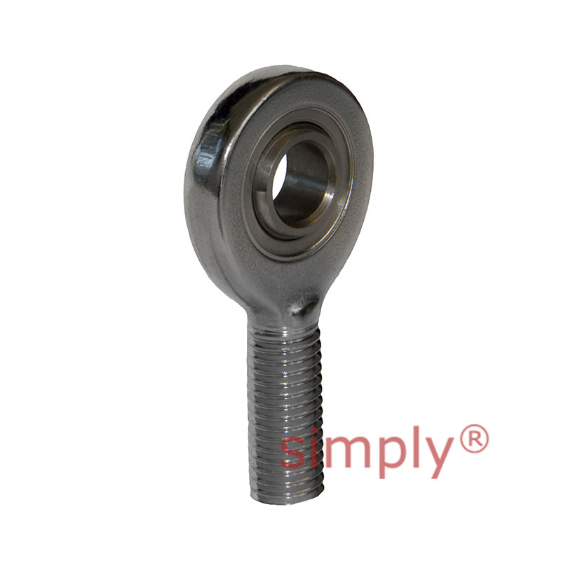 Fluro EA17DNIRO Right Hand Stainless Steel / PTFE Lined Maintenance Free Male Plain Rod End M16 Thread