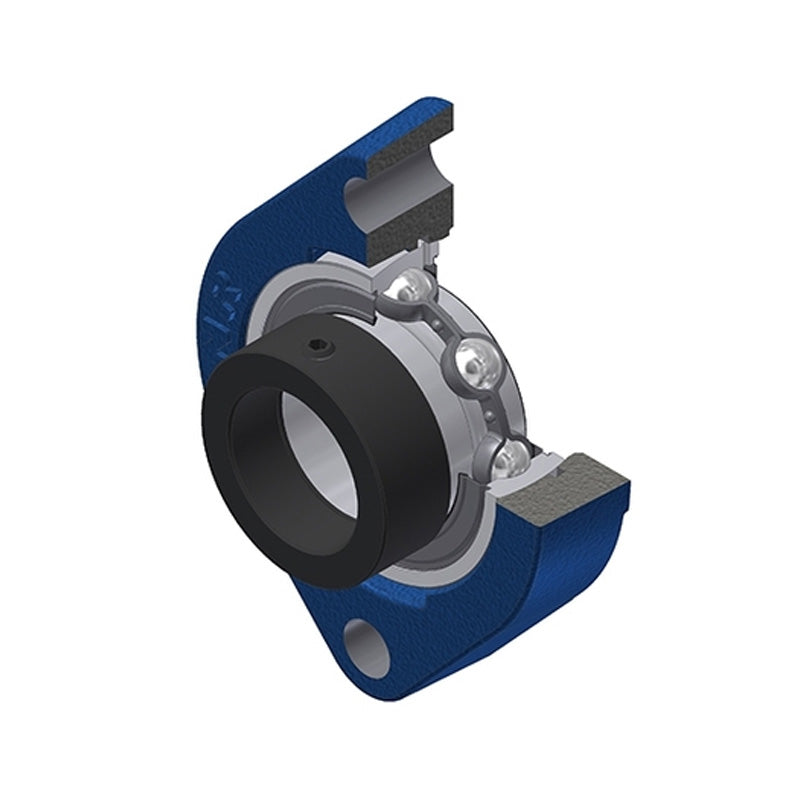 SNR ESFD206M12 Metric Two Bolt Cast Iron Oval Housing with 30mm Bore Eccentric Collar Insert - Allow 2-3 Days