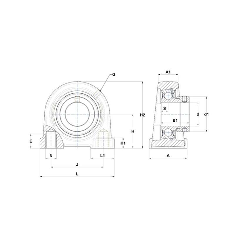 SNR ESPA212 Threaded Base Small Footprint Metric Pillow / Plummer Block Housing with Eccentric Collar Insert 60mm Bore - Allow 2-3 Days