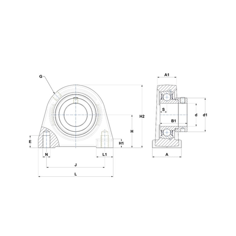 SNR ESPAE204 Threaded Base Small Footprint Metric Pillow / Plummer Block Housing with Eccentric Collar Insert 20mm Bore - Allow 2-3 Days