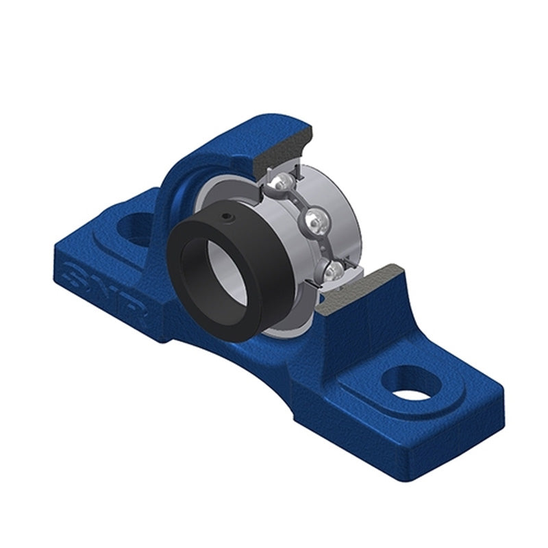 SNR EXP212 Metric Cast Iron Two Bolt Pillow / Plummer Block Housing with 60mm Eccentric Collar Insert - Allow 2-3 Days