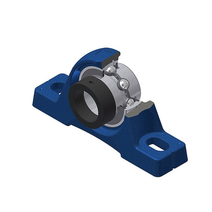 SNR EXPE207 Metric Cast Iron Two Bolt Pillow / Plummer Block Housing with 35mm Eccentric Collar Insert - Allow 2-3 Days