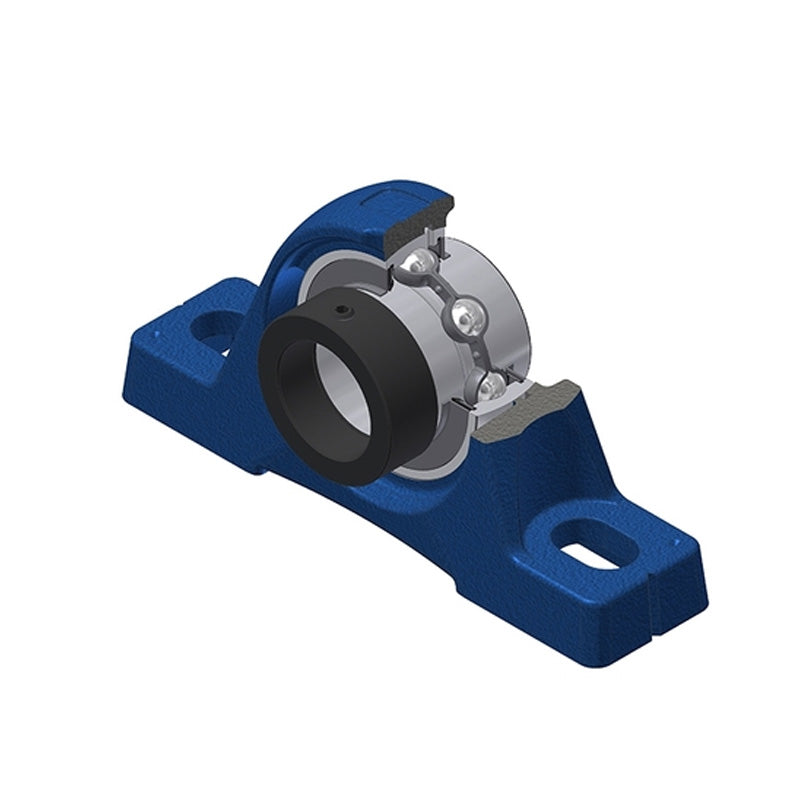 SNR EXPE218 Metric Cast Iron Two Bolt Pillow / Plummer Block Housing with 90mm Eccentric Collar Insert - Allow 2-3 Days
